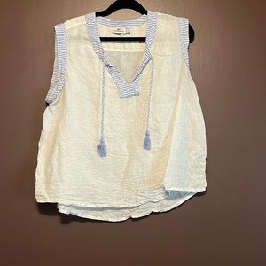 Linen Tank Top with Tassels